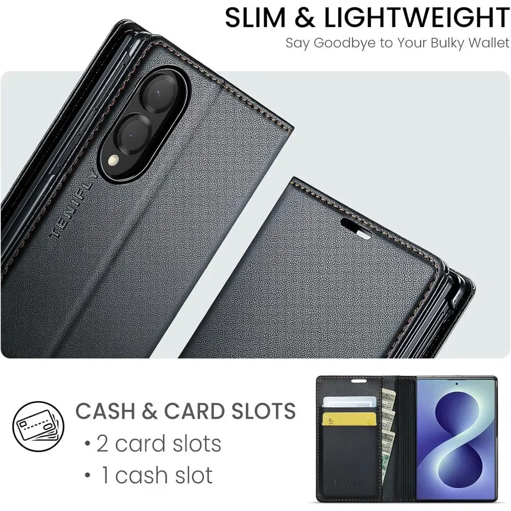 Galaxy Z Fold 8 Case Wallet with Card Holder Black, 20F-207PH009